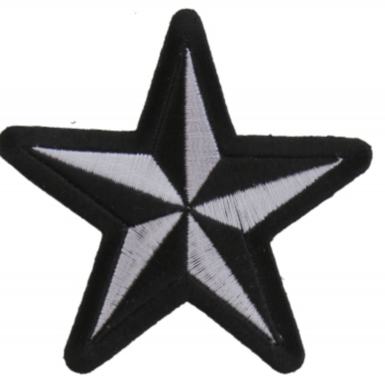 Star Patch Black White